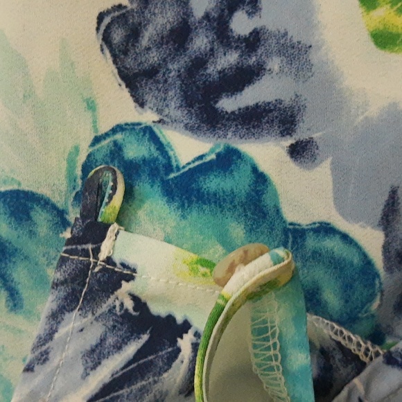 NY&Co Floral Watercolor Print Tank Dress VTG 90s Blue Green Size 8 - Picture 8 of 10